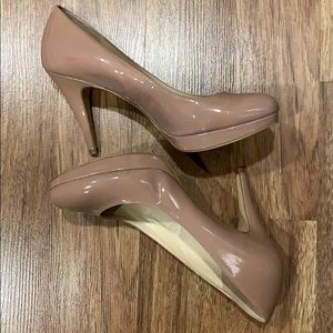 Enzo Angiolini Nude Patent Pumps with platform 8.5